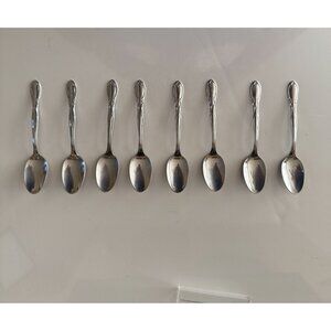 Vintage 8 Teaspoons Superior Stainless USA Chapel Hill Design Discontinued